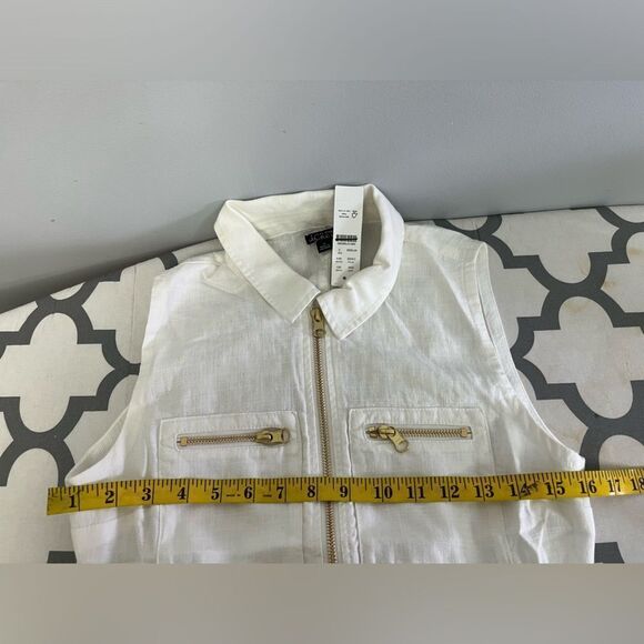 J.Crew Zip-front linen-blend dress NWT Size 0 - Picture 3 of 11